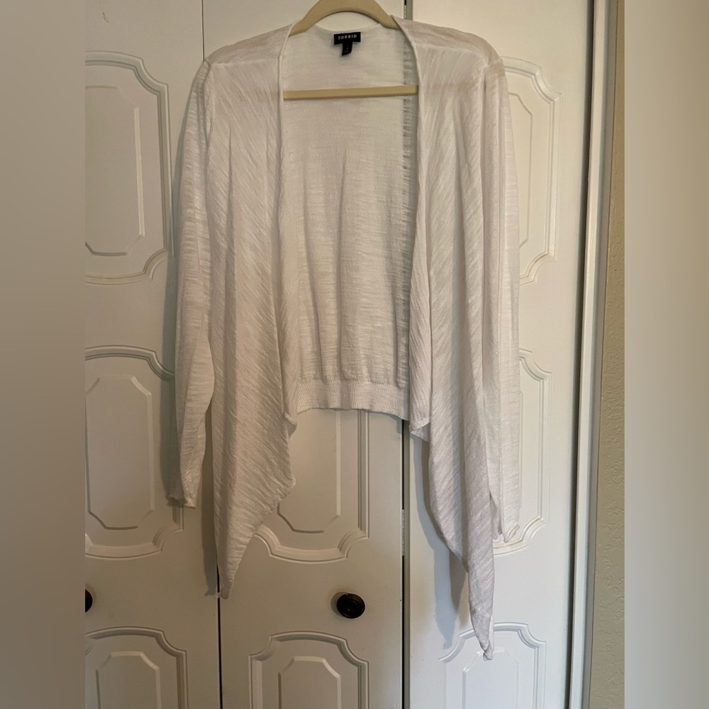 Torrid Slub Cardigan Drape Front Sweater